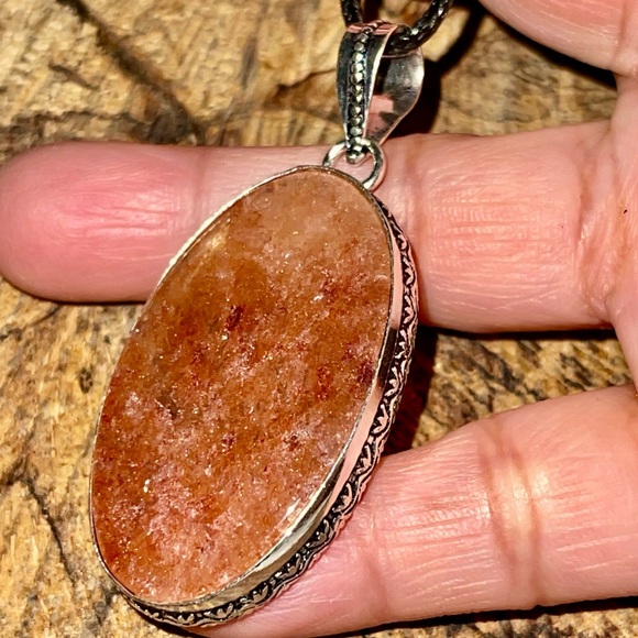Translucent Red Aventurine Quartz Pendant 2 1/4” - Picture 10 of 12